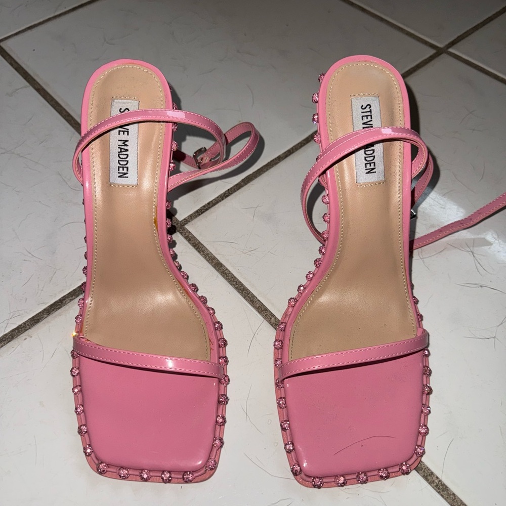 Brand New Steve Madden (Zelle) Pink Studded Heels